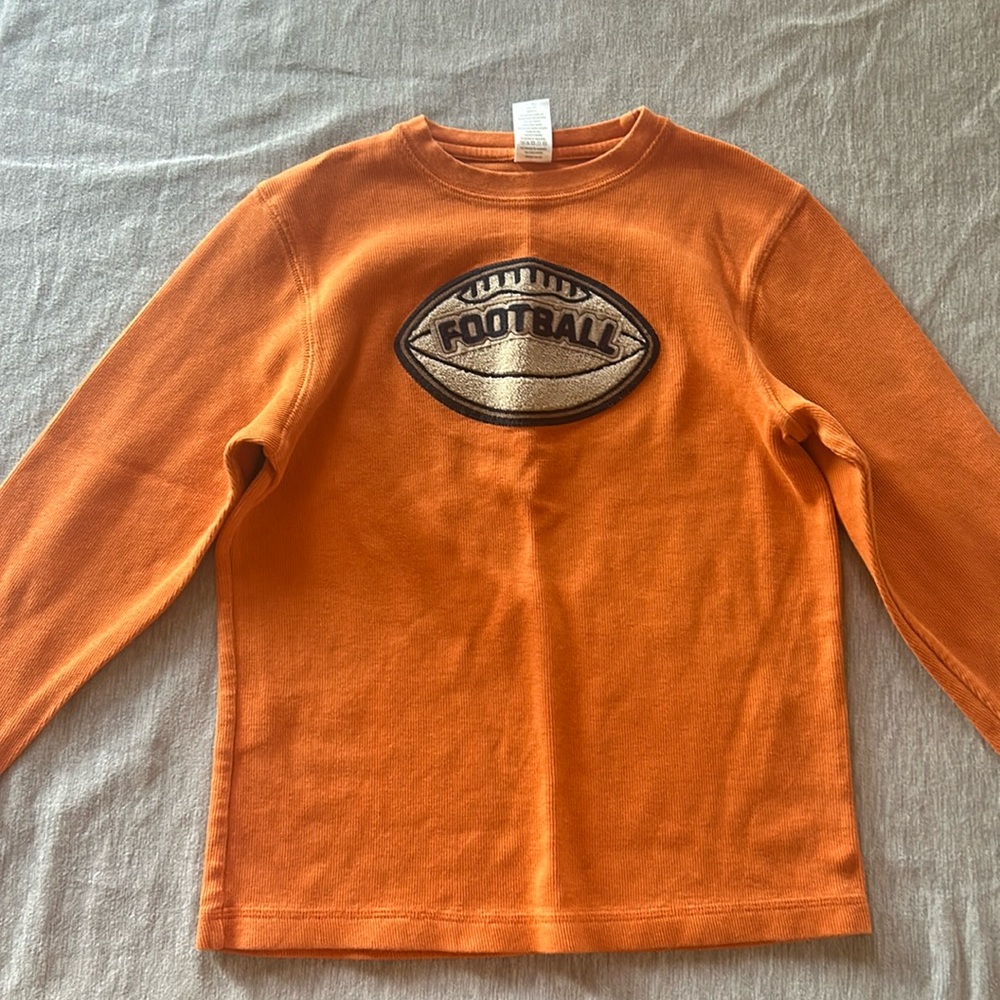 Orange boys football long sleeve shirt